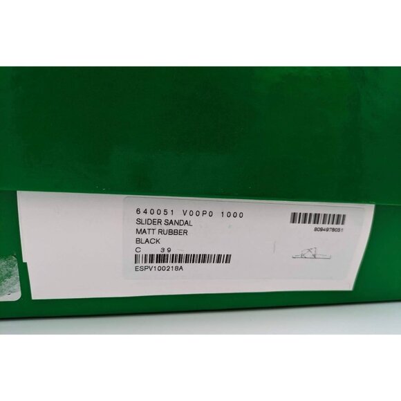 BOTTEGA VENETA Matt Rubber Slider Sandals Black Size39 - Picture 9 of 11